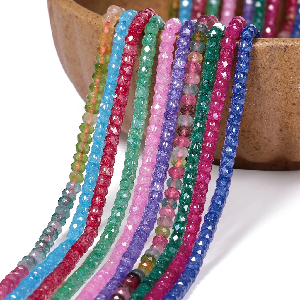 Stone Beads Faceted Abacus Zircon-Style for DIY Jewelry Making Bracelet Supplies