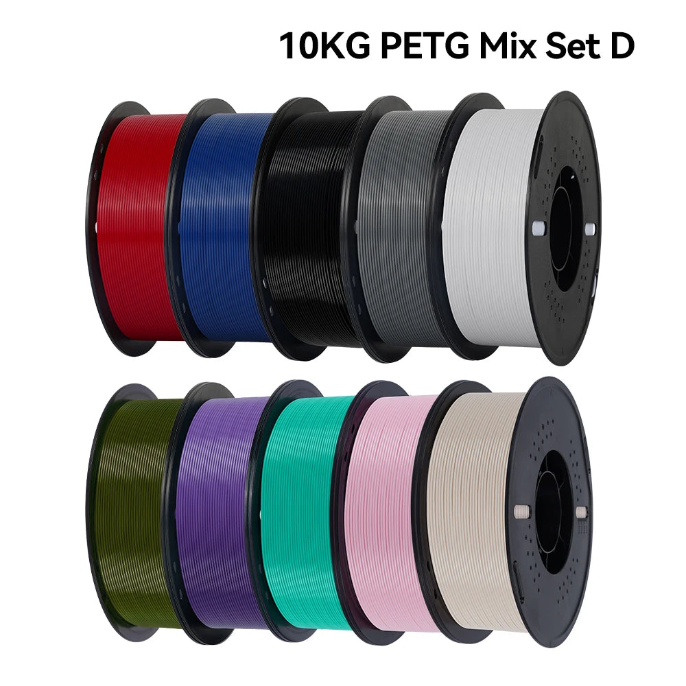 3D Printer Filament PLA & PETG 10KG 10 Rolls 1.75mm 33 Colors KINGROON