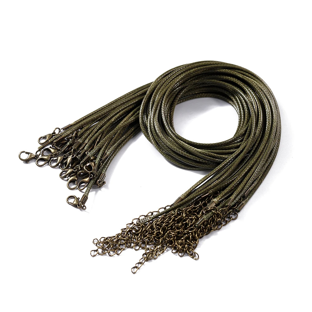 Necklace Cords Braided Leather Adjustable Clasp DIY Jewelry Making
