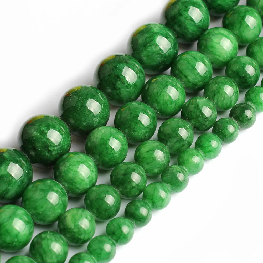 Stone Beads Round Green Agate Jasper Tiger Eye Styles for DIY Jewelry Making