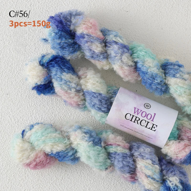 Yarn, Looped Texture with Gradient Colors for Sweaters, Scarves & Hats