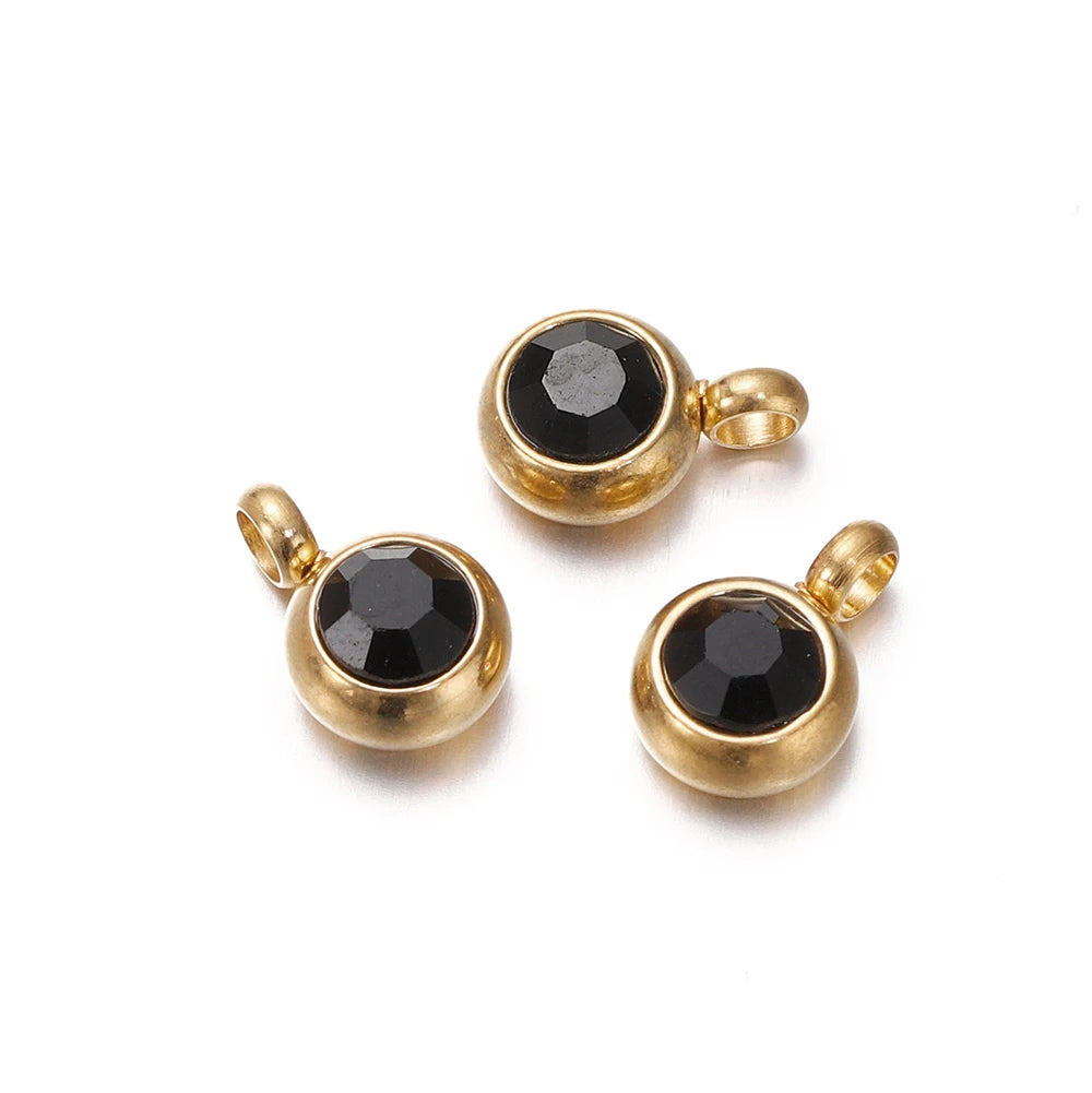 Earring Components Stainless Steel Birthstone Necklace Pendant Craft Supplies