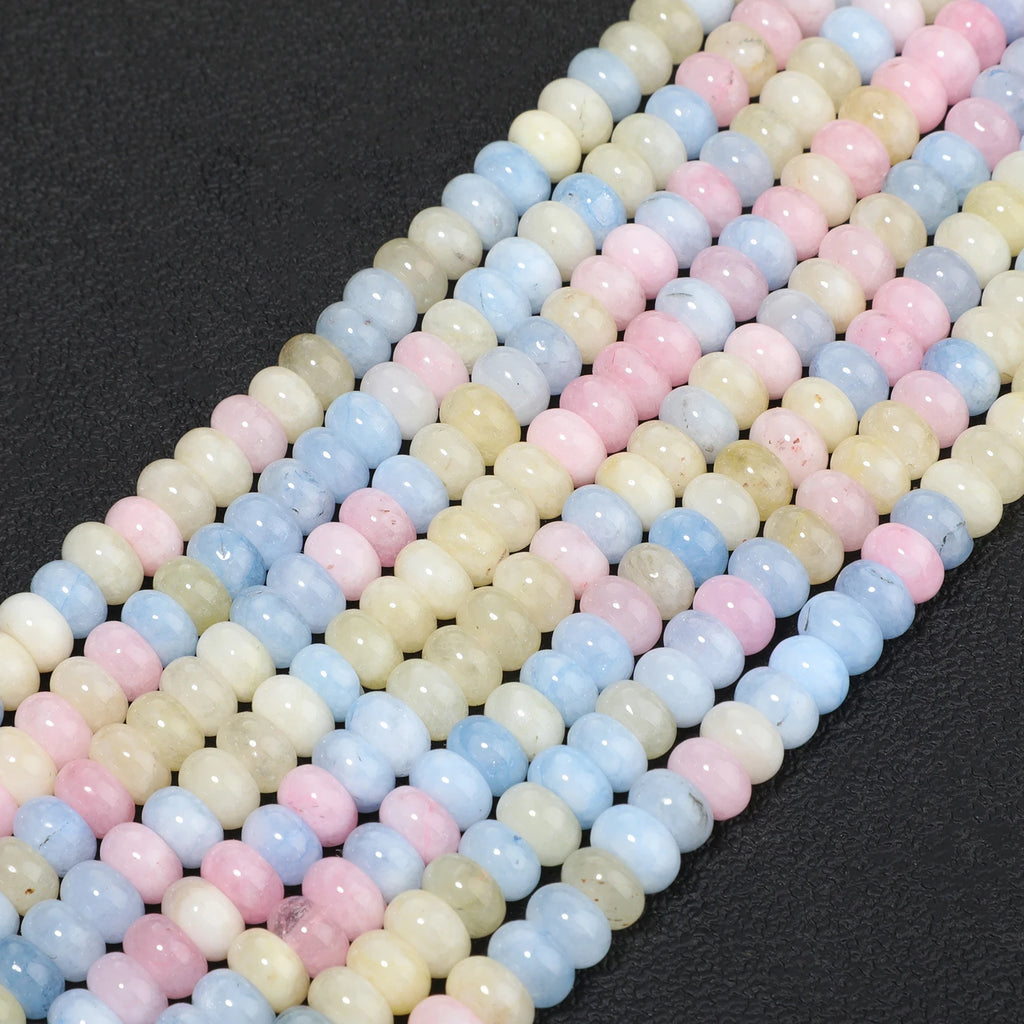 Stone Beads Morganite-Style Jade Rondelle Spacers for DIY Jewelry Making