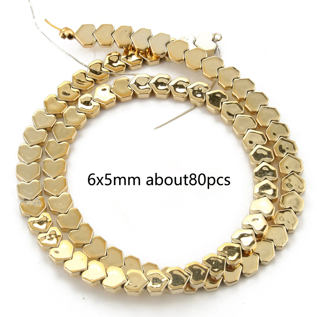 Stone Beads Hematite-Style Gold-Tone Mixed Shapes for DIY Jewelry Making