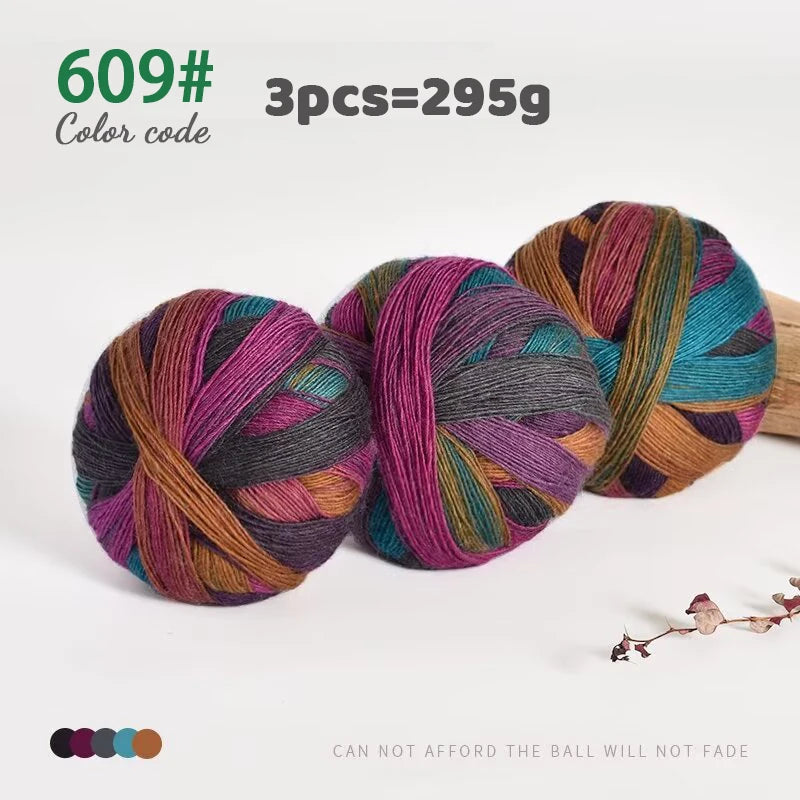 Yarn, Rainbow Gradient for Handmade Shawls, Sweaters, Hats & Knitwear