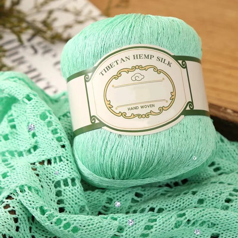 Yarn with Sequins for Openwork Crochet Shawls, Hats & Summer Knitwear