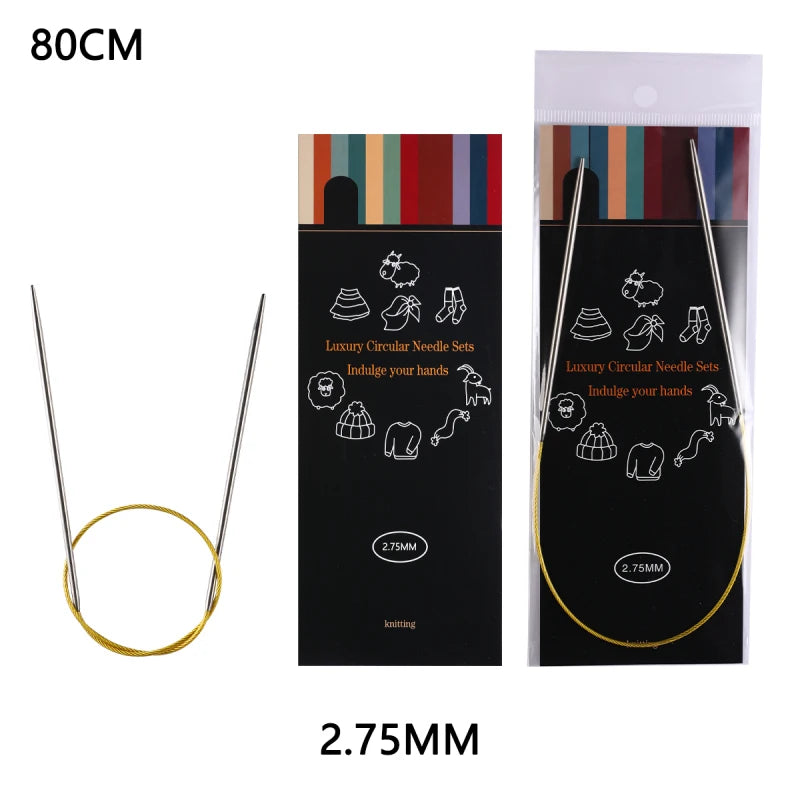 Knitting Needles, Stainless Steel Circular for Handmade Sweaters & Scarves