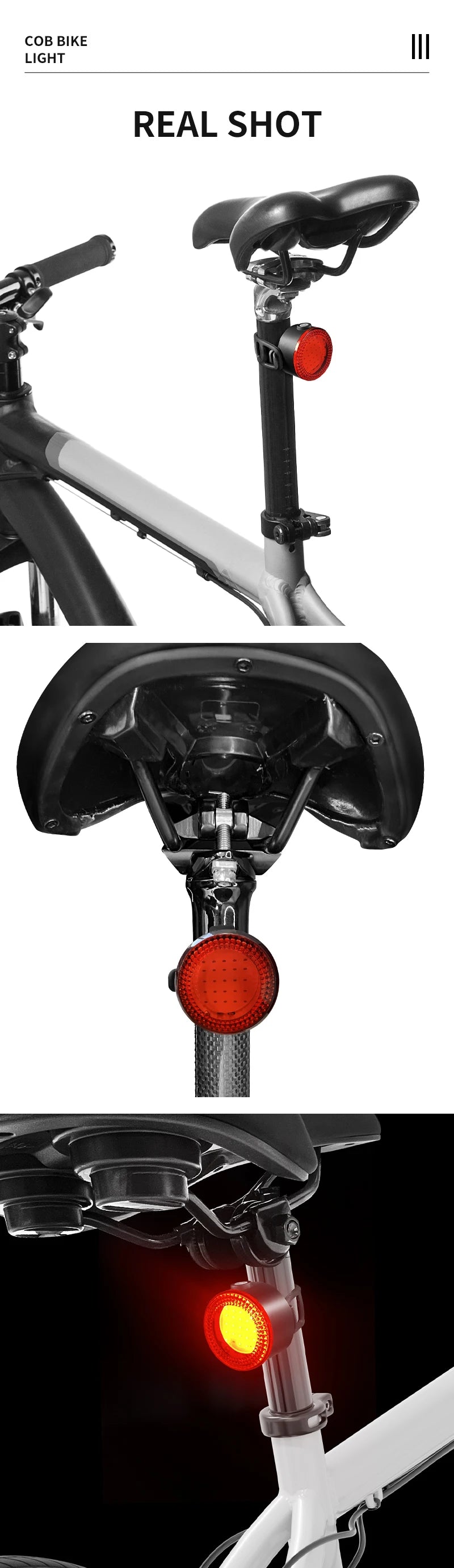 BUCKLOS COB Bike Taillights Headlight Premium Quality Replacement Accessory