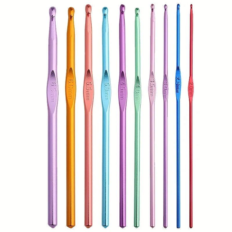Crochet Hooks, Multicolor Aluminum Set for Handmade Yarn & Weaving Crafts