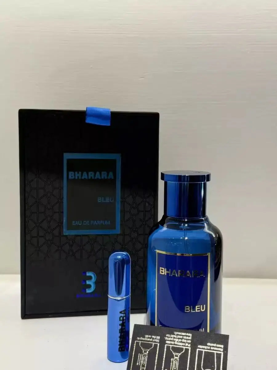 Bharara Bleu Men's Cologne Eau de Parfum 3.4 oz Fresh Citrus with Travel Spray