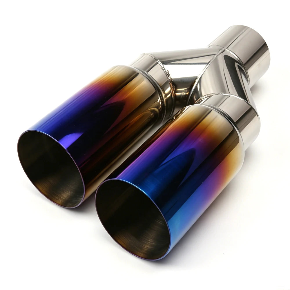 Dual Outlet Stainless Steel Exhaust Tail Pipe Muffler | 63mm x 76mm