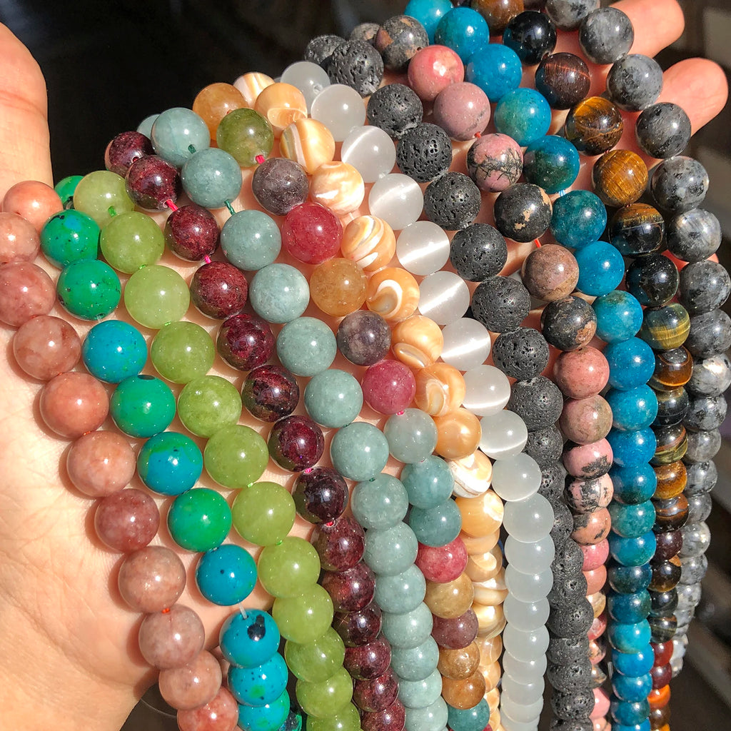 Stone Beads Tiger Eye Amethyst-Style Crystal Spacer Bracelets Necklace