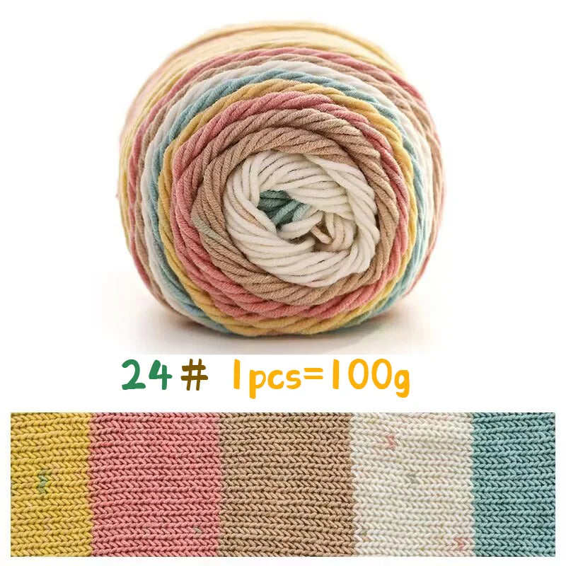 Yarn, Rainbow Variegated for Sweaters, Scarves, Blankets & Doll Crafts