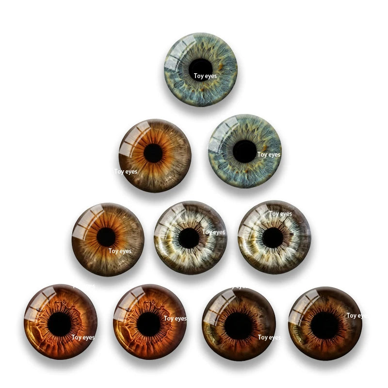 10PCS Realistic Glass Toy Eyes Doll Making Safety Eyes Craft Supply