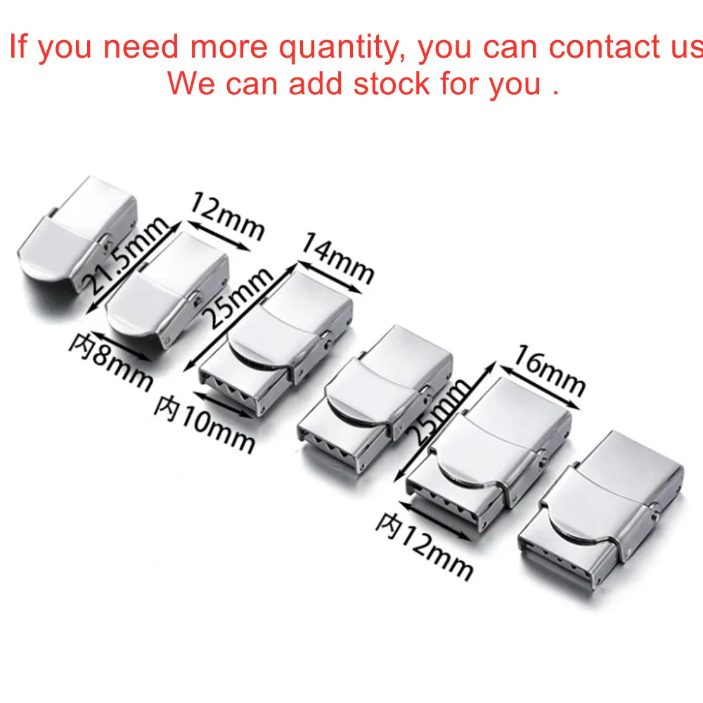 Watch Band Clasps Stainless Steel Jaw Crimp Hooks DIY Jewelry Making