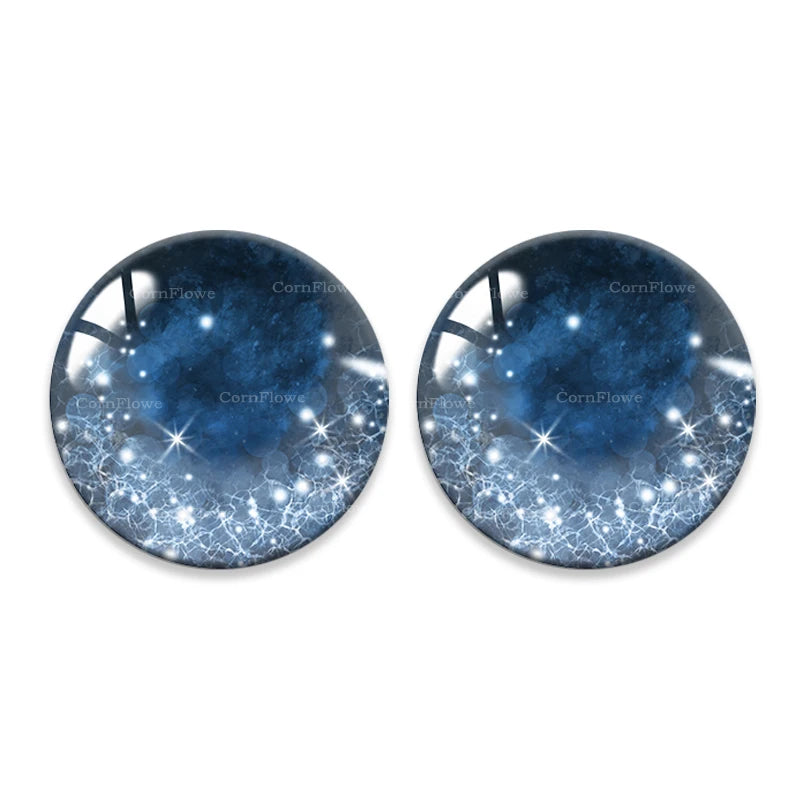 Doll Eyes Galaxy Glass Cabochons Dragon Cat Eye Flatback 8-25mm 20pcs BJD