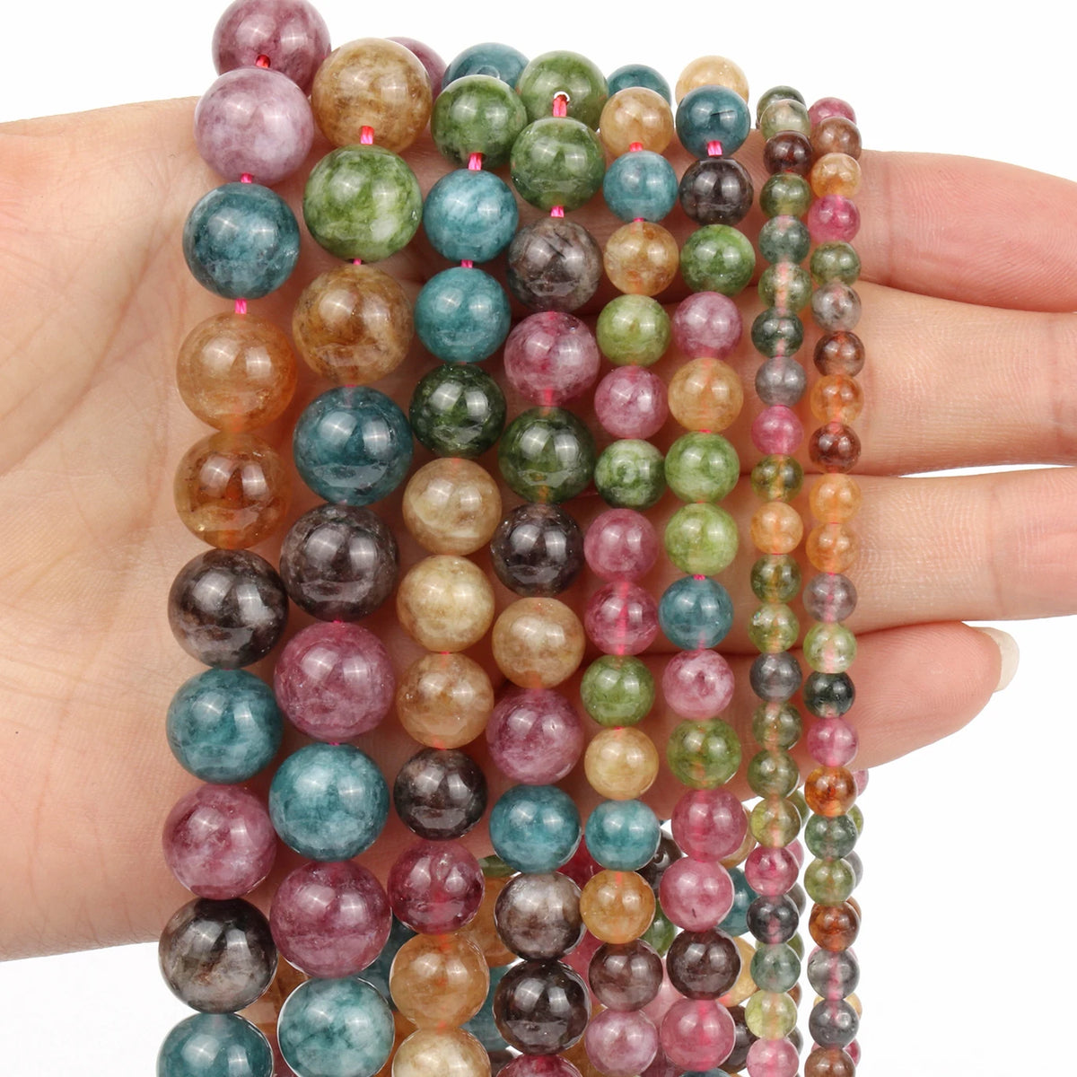 Stone Beads Tiger Eye Amethyst-Style Crystal Spacer Bracelets Necklace