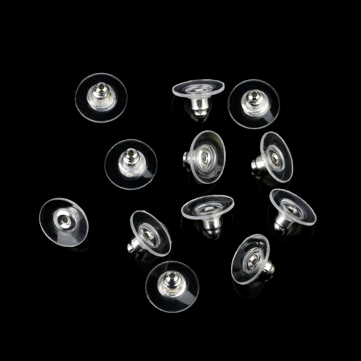 Earring Backs Soft Silicone Rubber Bullet Stoppers DIY Jewelry Making