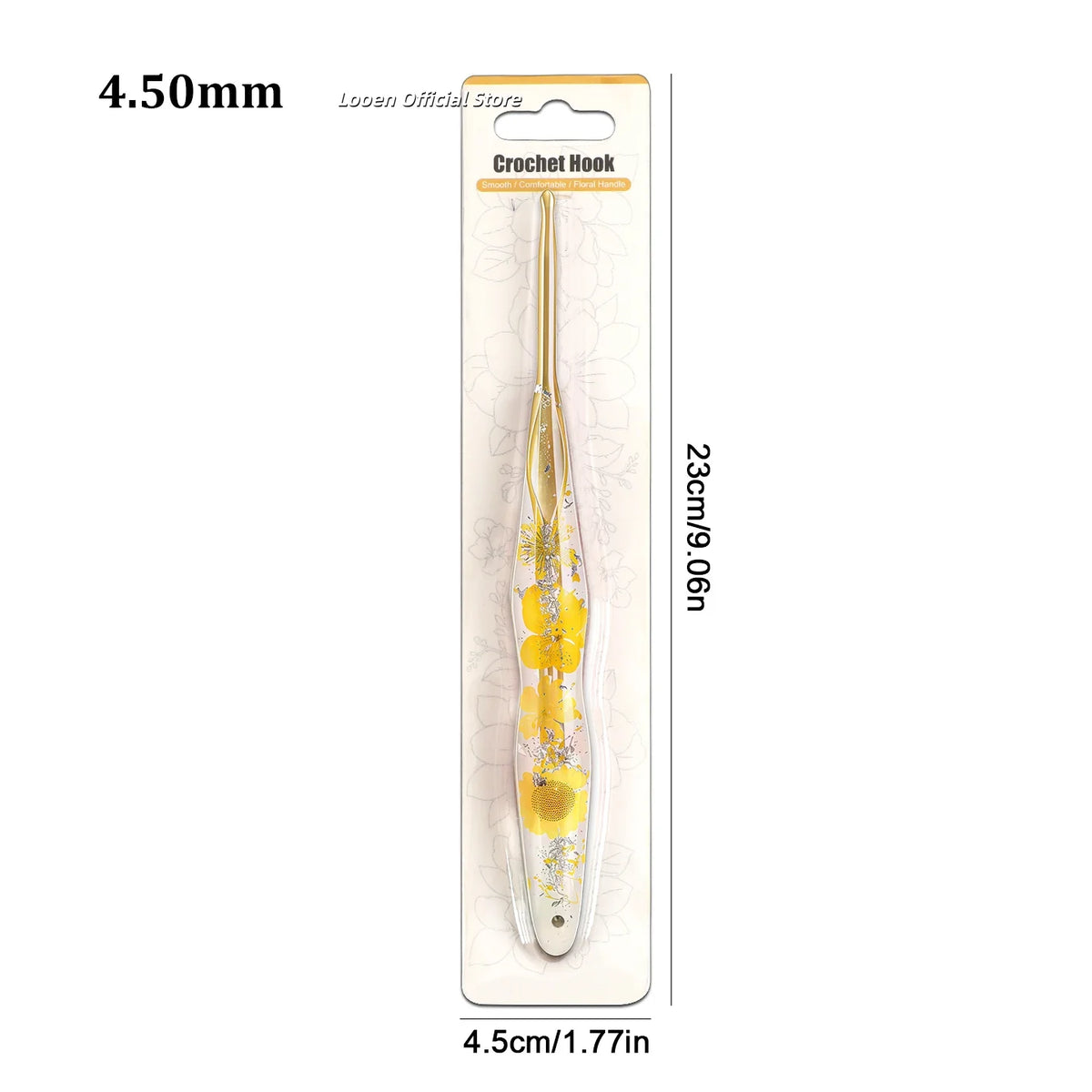 Crochet Hook, Resin Handle & Aluminum Tip for Handmade Yarn Projects