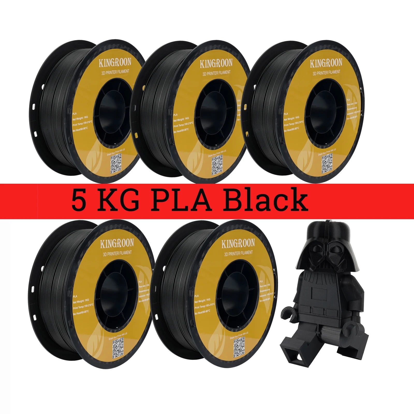 KINGROON 5KG PLA TPU PETG Filament Mix color 1.75mm 3D Printer Plastic No Bubble Spool 3D Printing Materials Wholesales