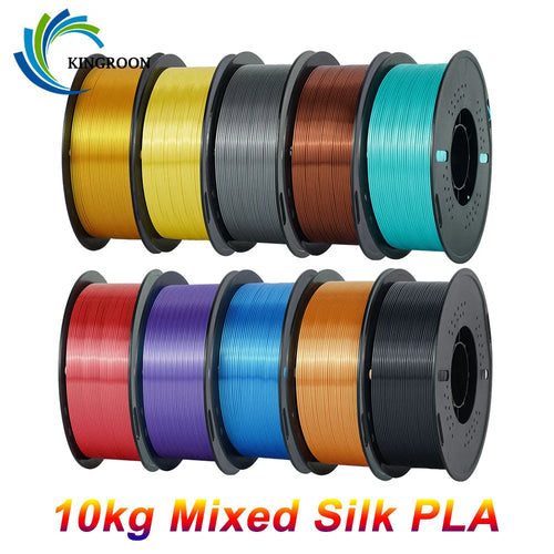 3D Printer Filament Silk PLA 10KG 1.75mm Mix Color Clog-Free KINGROON