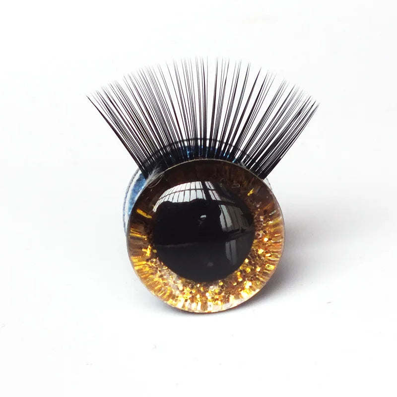 Doll Eyes Glitter Safety Eyes with Eyelashes 12-30mm 20pcs Kit Amigurumi