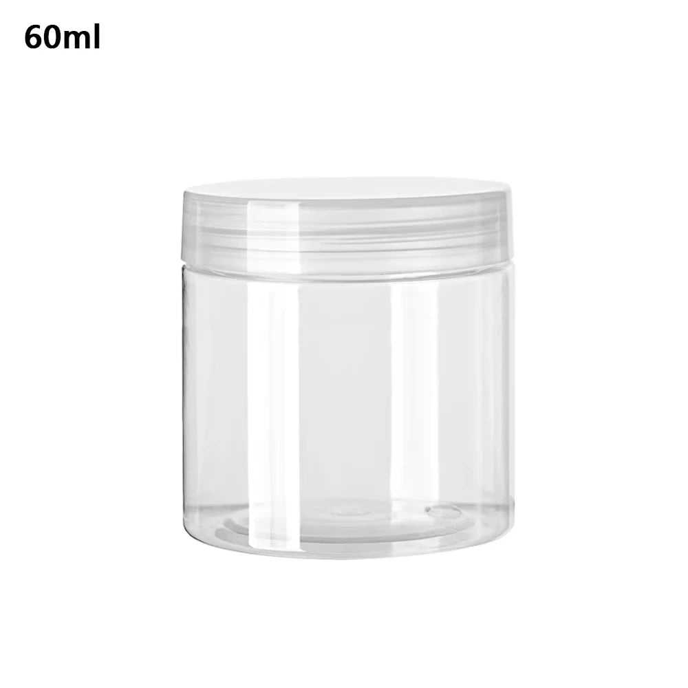 Cosmetic Jars Empty Clear PET Plastic Cream Sample Containers 5 Pack