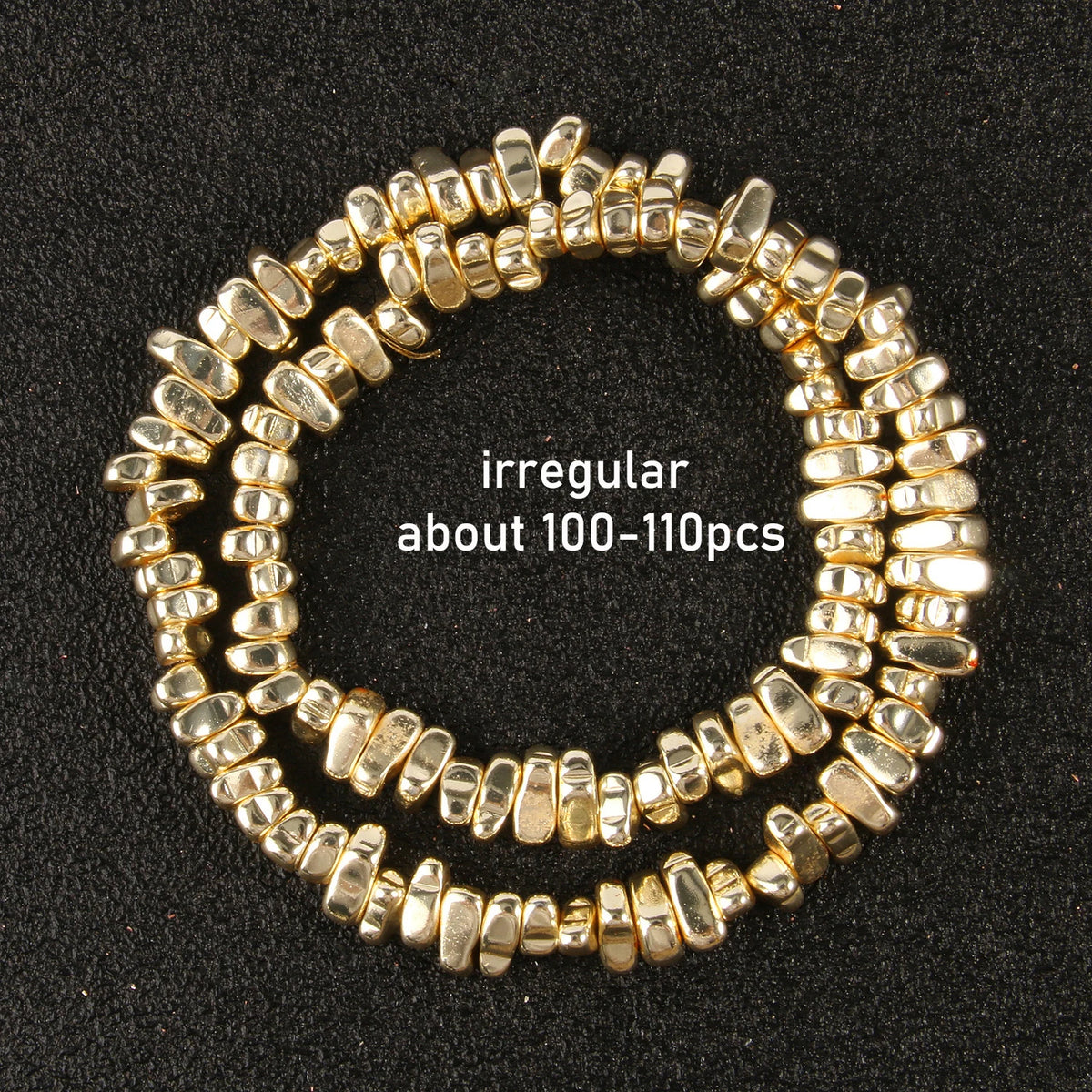 Stone Beads Gold-Tone Hematite-Style Mixed Shapes for DIY Jewelry Making