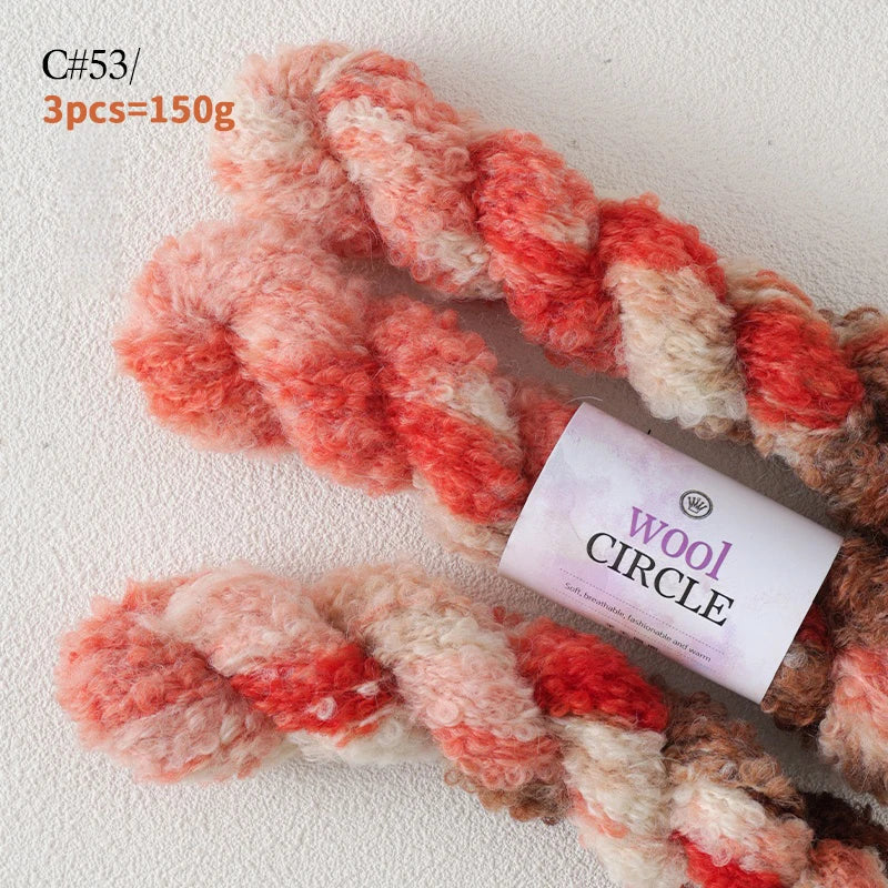 Yarn, Looped Texture with Gradient Colors for Sweaters, Scarves & Hats