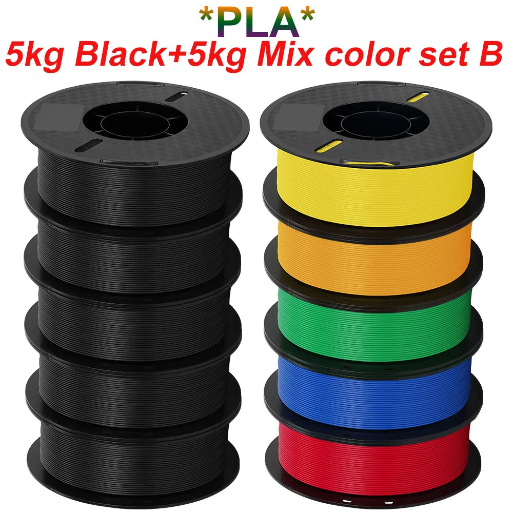 KINGROON 10KG PLA Filament PETG 3D Filament 1.75mm For 3D Printer Filament Bundle Mixed Colors FDM Printing Material Fast Ship