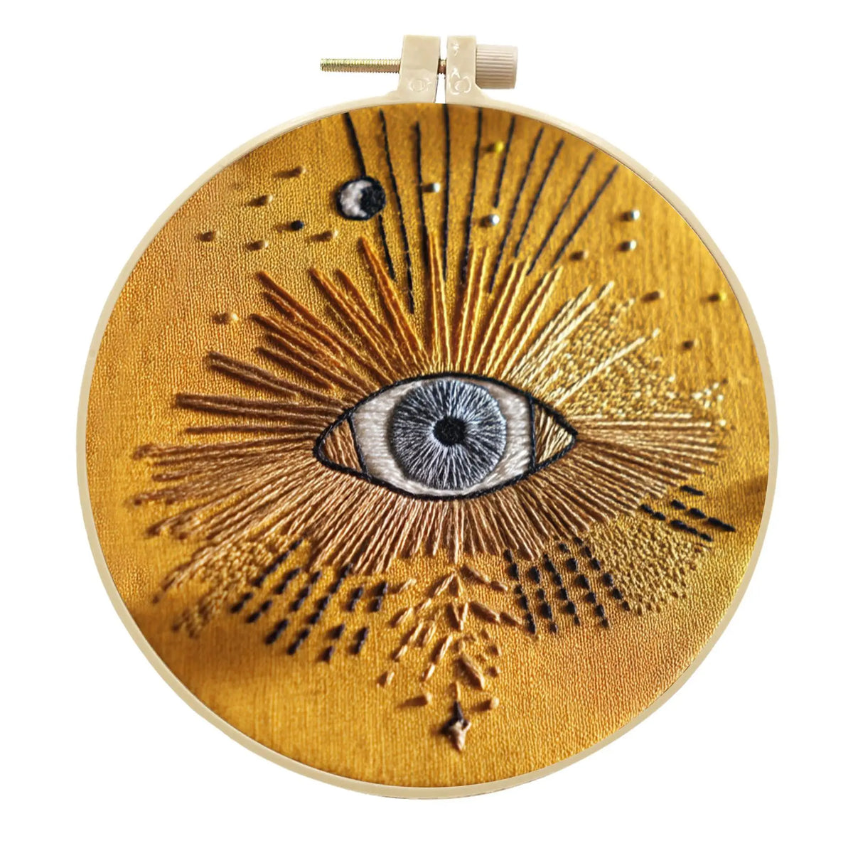 Embroidery Kit, Eye Design with Threads & Needles for Beginner Needlework