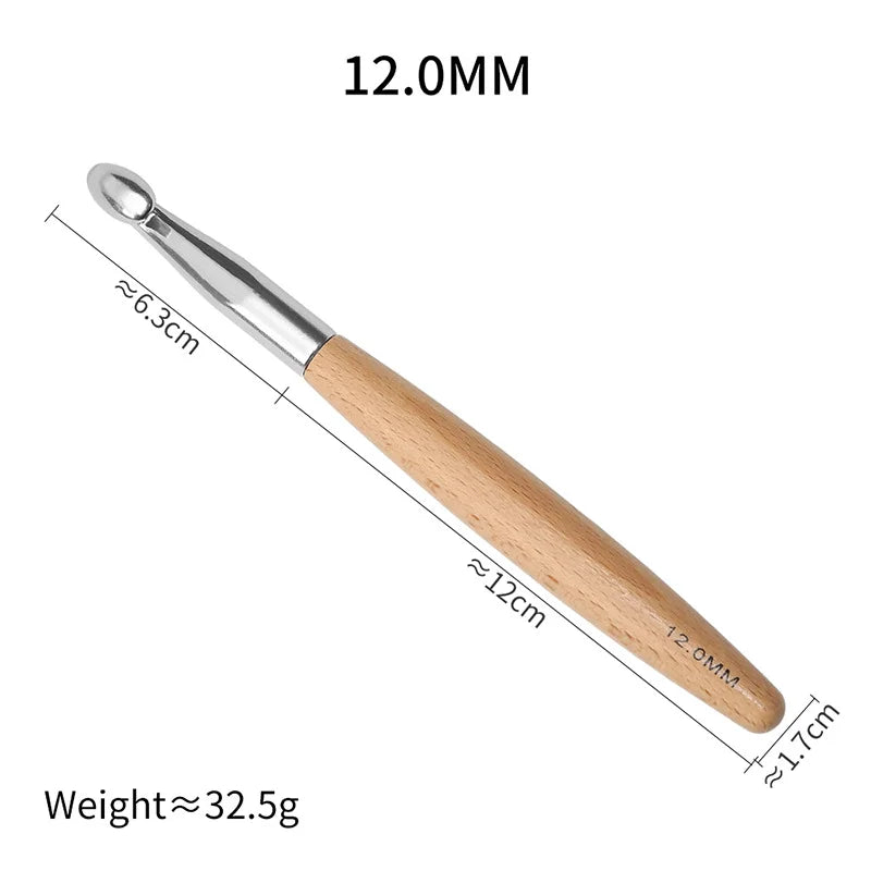 Crochet Hook, Wooden Handle for Handmade Sweaters & Needlecraft Projects