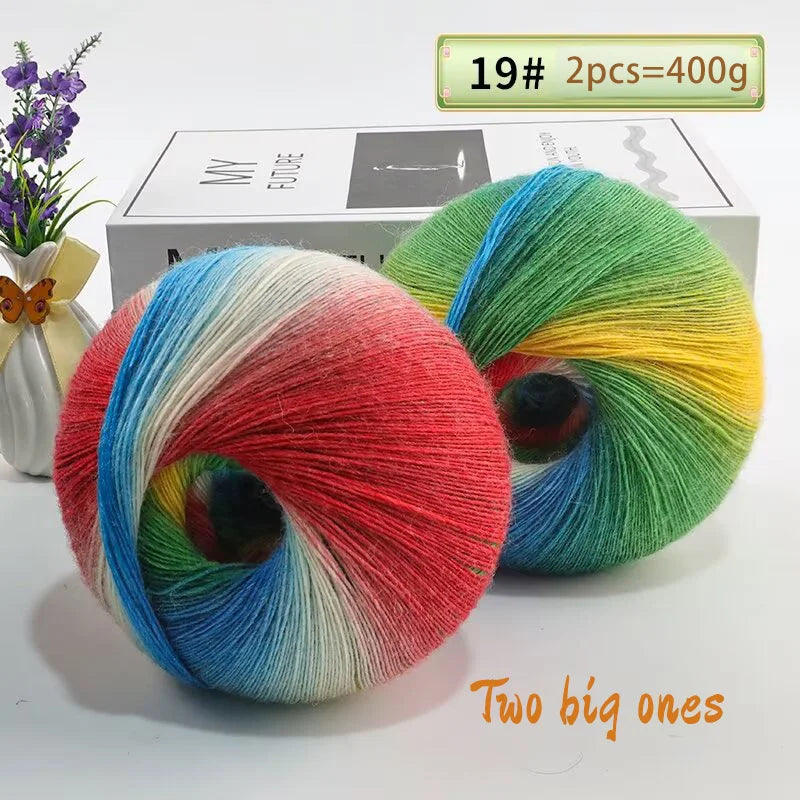 Yarn, Rainbow Gradient for Crochet Shawls, Sweaters, Hats & Flower Crafts