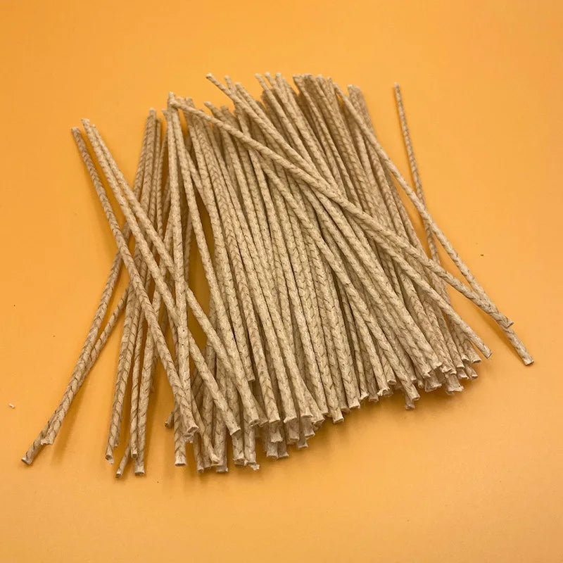 100pcs Waxed Cotton Candle Wicks Without Stand Original Smokeless Candle Wicks Soy Oil Wax Core Woven DIY Candles Making Supplie