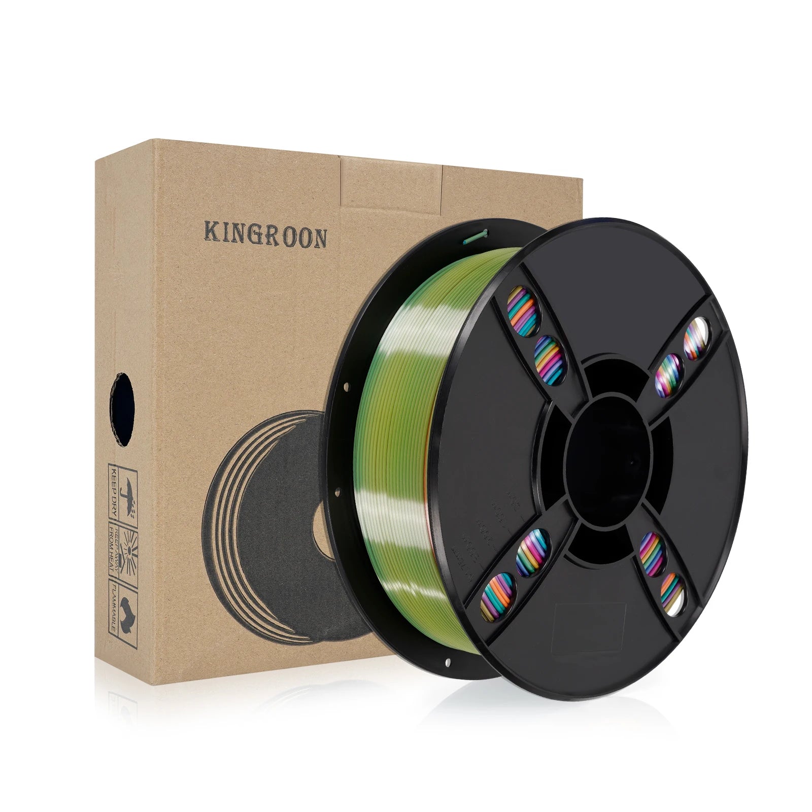 KINGROON Silk Rainbow PLA 3D Printer Filament 1.75mm Silk Candy Colors Glossy Neatly Wound 3D Filaments