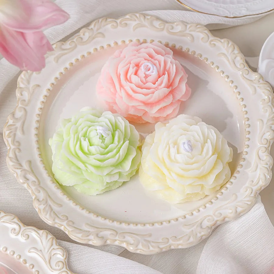 Scented Candle Peony Flower Handmade Soy Wax Wedding Table Home Fragrance