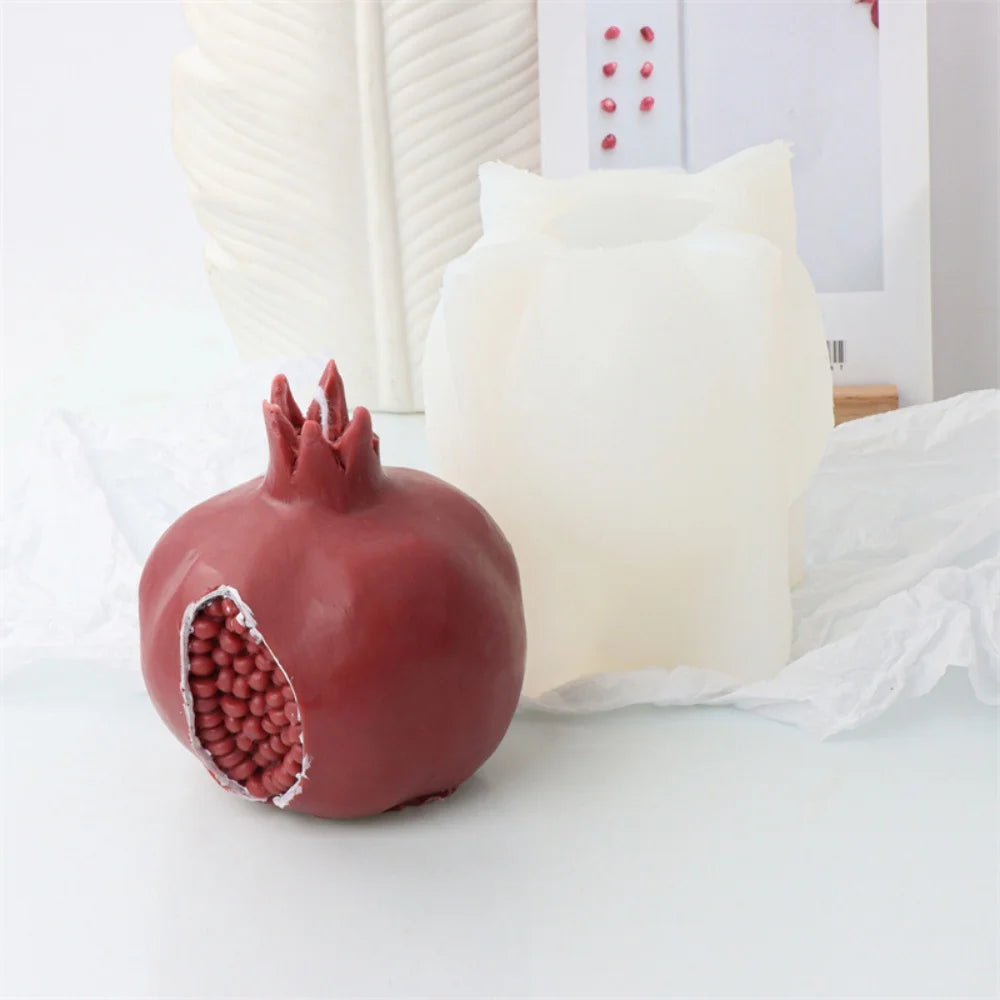 3D Creative Pomegranate Candle Silicone Mold DIY Fruit Pomegranate Aromatherapy Plaster Resin Soybean Wax Making Mold Decor Gift