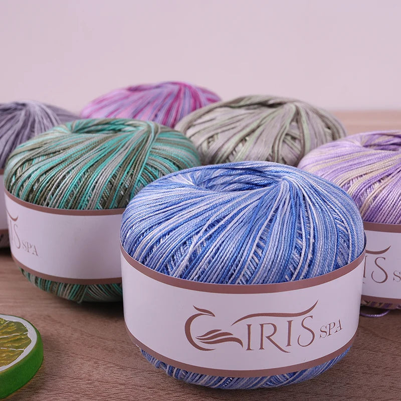 Yarn, Fine Lace with Gradient Colors for Crochet Shawls & Summer Knitwear