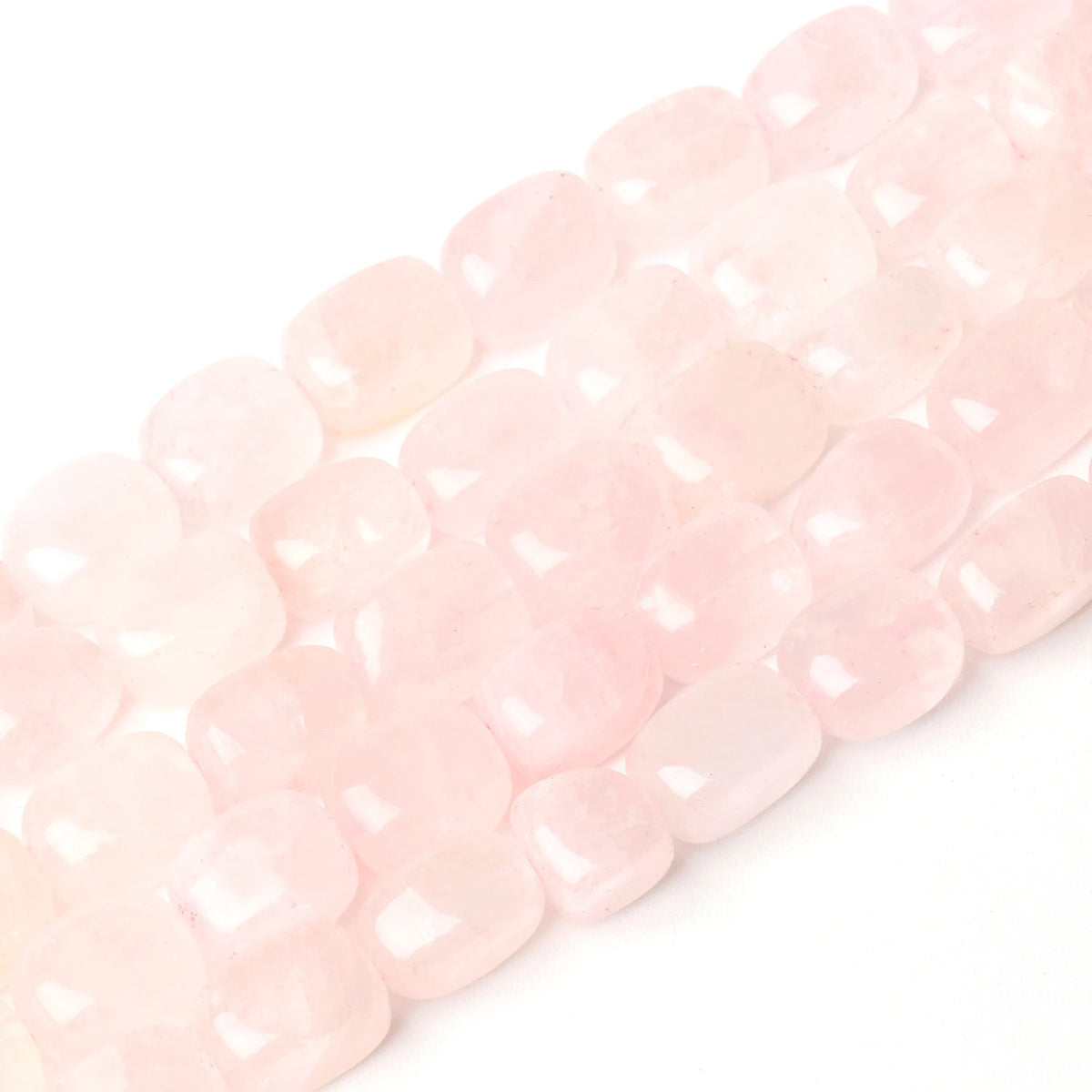 Stone Beads Pink Quartz-Style Square Tube for DIY Jewelry Making Craft Beads