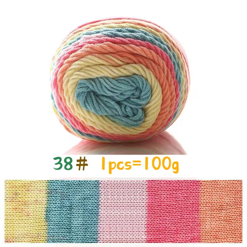Yarn, Rainbow Variegated for Sweaters, Scarves, Blankets & Doll Crafts