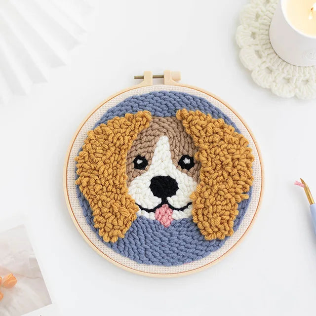 Punch Needle Kit, SDOYUNO Dog Designs for Beginner Embroidery & Pet Art