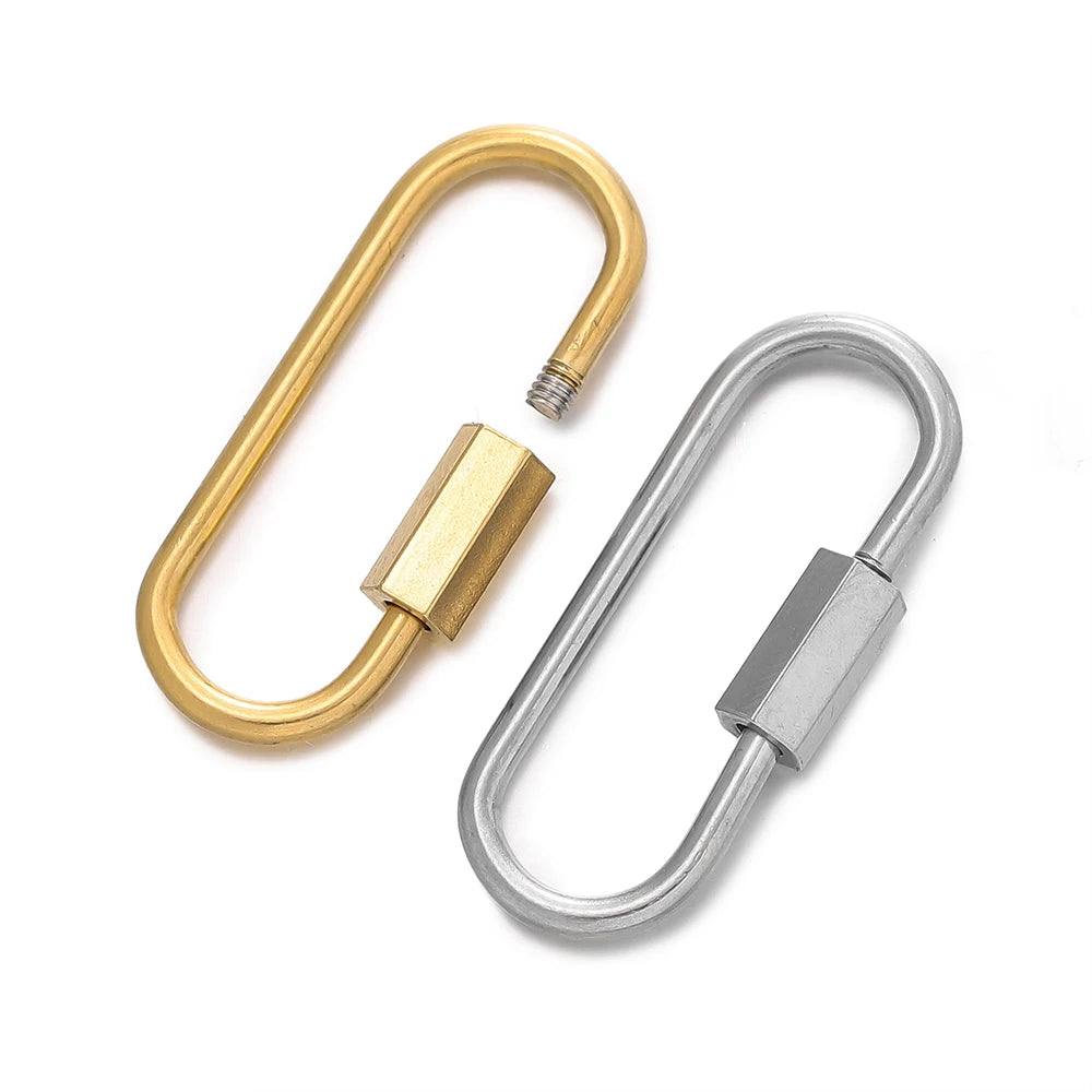 Screw-Lock Clasps Stainless Steel U-Shape Carabiners DIY Jewelry Making