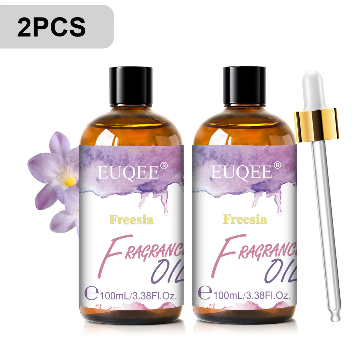 EUQEE Premium Fragrance Oil 100ml UV Glass Gold Dropper Candle Soap Bath Bomb 18 Scents