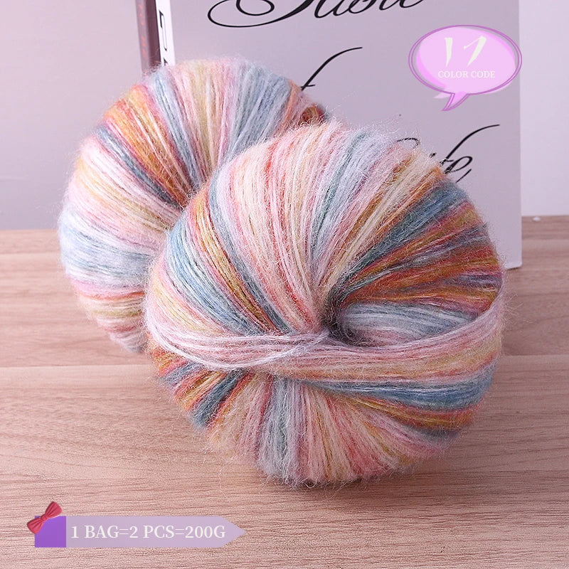 Yarn, Rainbow Gradient for Handmade Coats, Sweaters, Gloves & Shawls