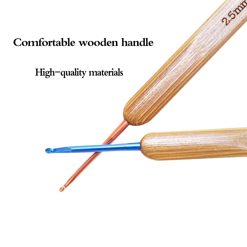 Crochet Hooks, Bamboo Handles for Handmade Yarn Crafts & Needlework