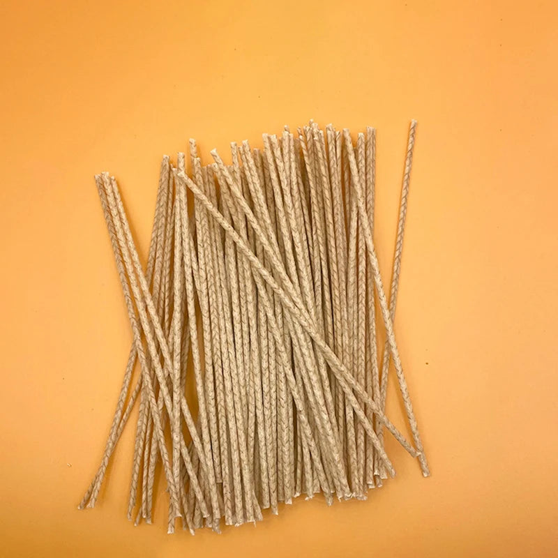 100pcs Waxed Cotton Candle Wicks Without Stand Original Smokeless Candle Wicks Soy Oil Wax Core Woven DIY Candles Making Supplie