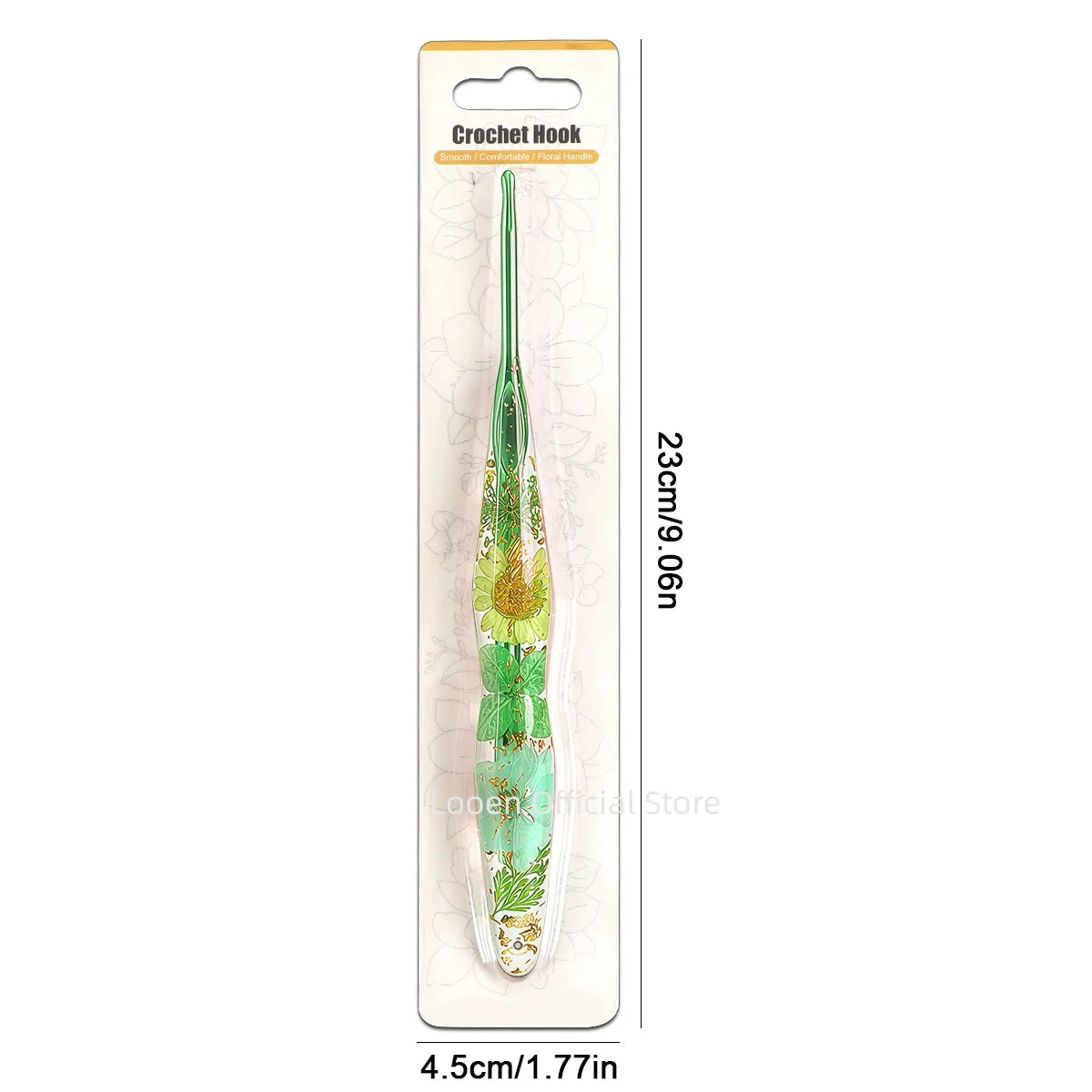 Crochet Hooks, Floral Resin Handles for Handmade Yarn & Weaving Crafts