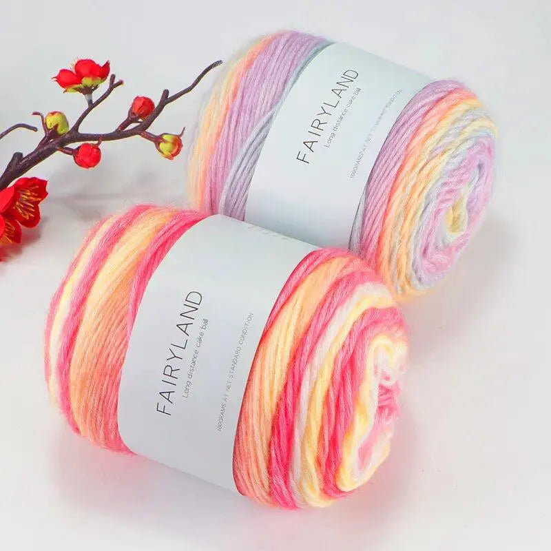 Yarn, Rainbow Gradient Cake for Handmade Sweaters, Scarves & Winter Hats