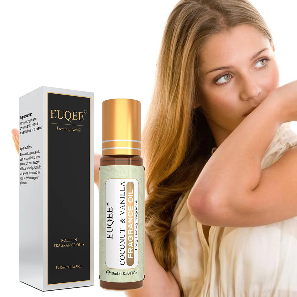 EUQEE 10ml Roller Sweet Fruit Perfume Oils-Coconut Vanilla Mango Strawberry Cherry Watermelon Peach Fragrance Oil DIY Candle