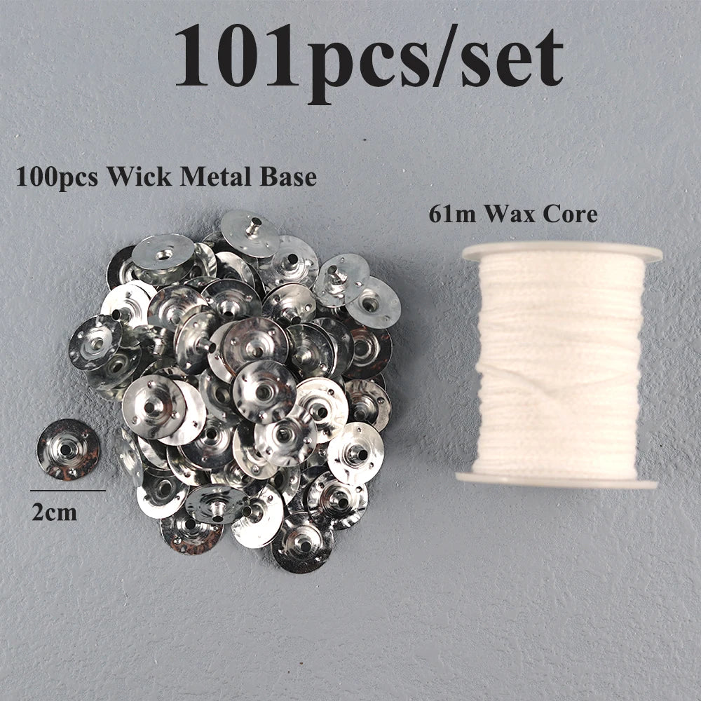 Candle Wicks Pre-Waxed Cotton Smokeless Metal Tab 1-8in DIY Candle Making